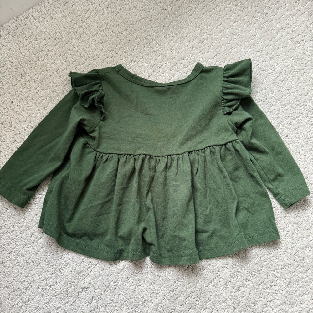Shein Baby Girl 2 Piece Set Size 9 months Green Floral Holiday Winter Christmas - Picture 5 of 10